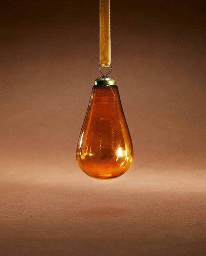 GLASS PEAR CHRISTMAS DECORATION