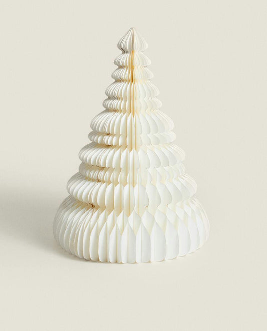 Großer dekorativer Weihnachtsbaum aus Papier mit Sockel 