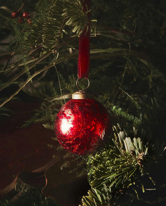 MERCURISED GLASS CHRISTMAS BAUBLE DECORATION