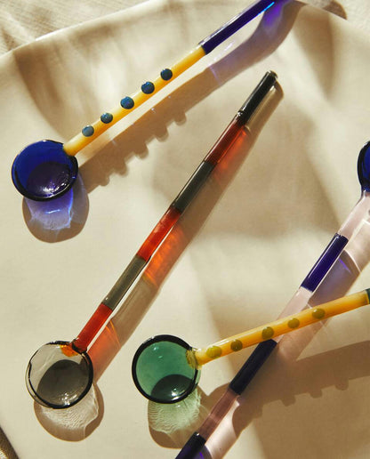 4er-Packung Dessertlöffel aus Borosilikatglas 