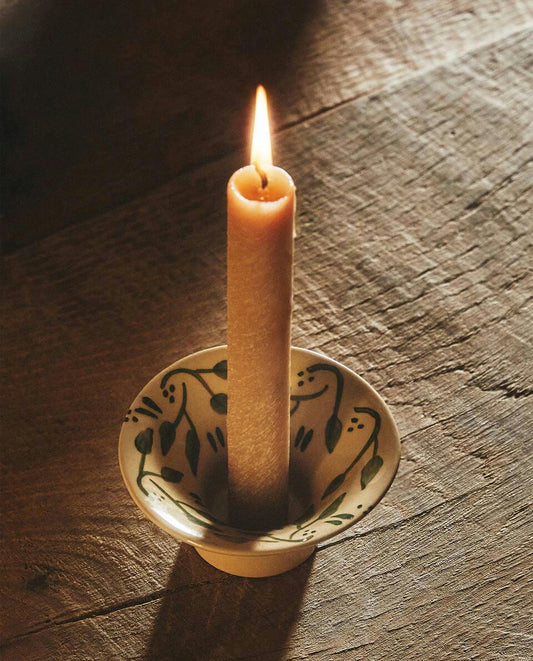 BEMALTER KERAMIK-WEIHNACHTSKERZENHALTER 