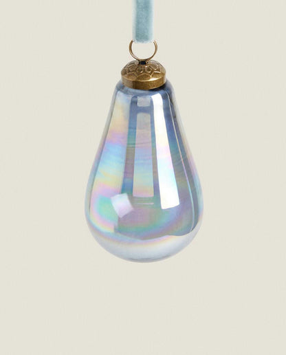 GLASS PEAR CHRISTMAS DECORATION