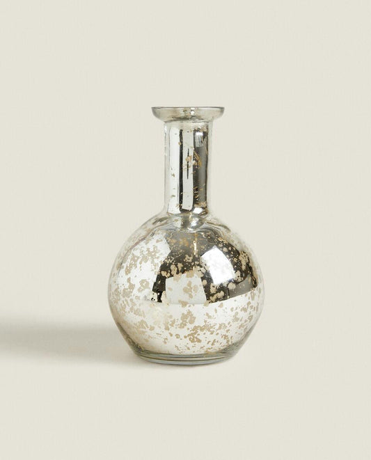 Weihnachtsvase aus Quecksilberglas 