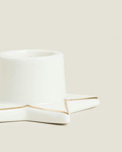 SMALL CHRISTMAS STAR CANDLESTICK WITH RIM