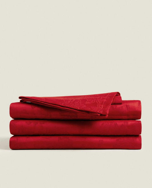 Weihnachtstischdecke mit Blumen-Jacquardmuster 