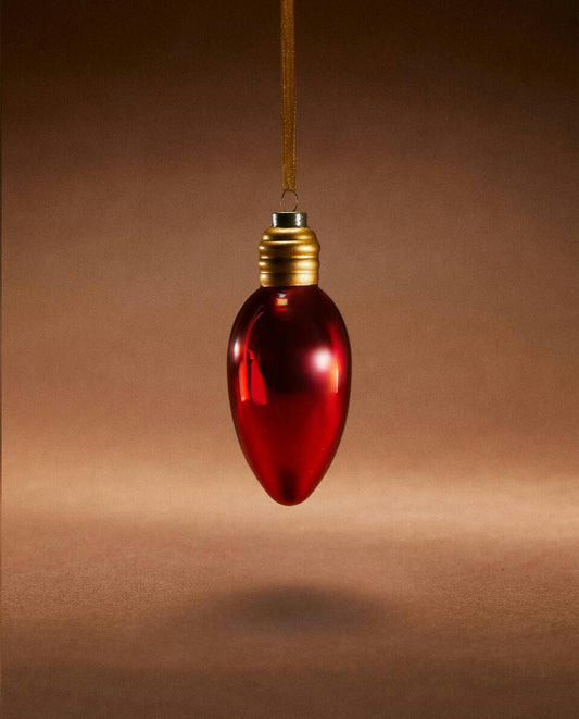 GLASS LIGHT BULB CHRISTMAS DECORATION