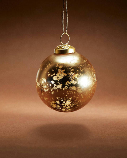 GLASS CHRISTMAS STARS BAUBLE DECORATION