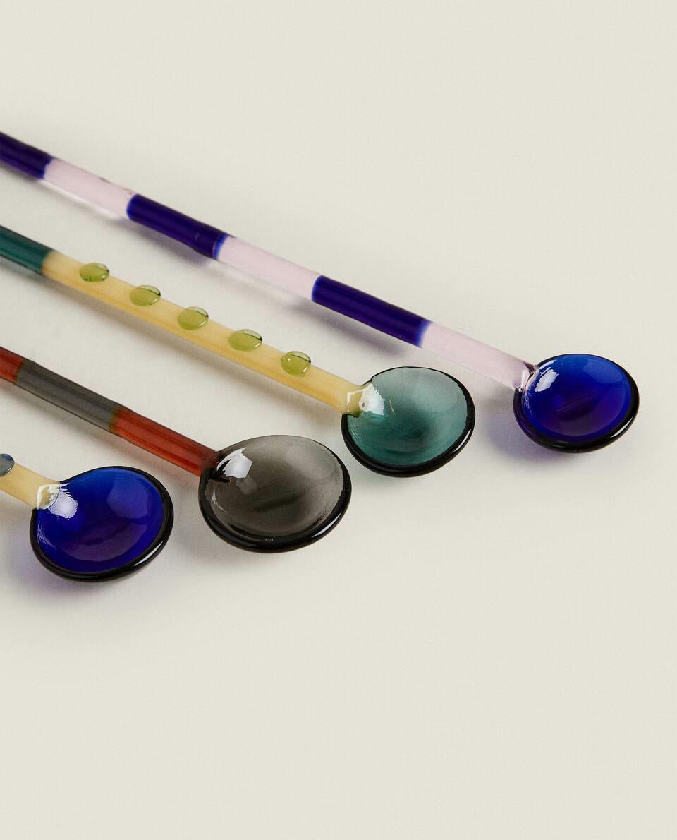 4er-Packung Dessertlöffel aus Borosilikatglas 