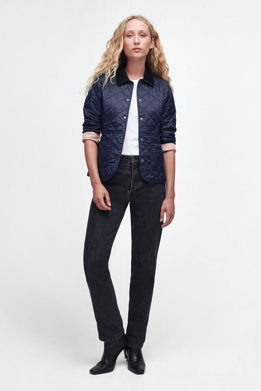 Deveron Quilted Jacket - NAVY/PALE PINK