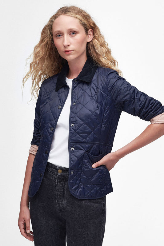 Deveron Quilted Jacket - NAVY/PALE PINK
