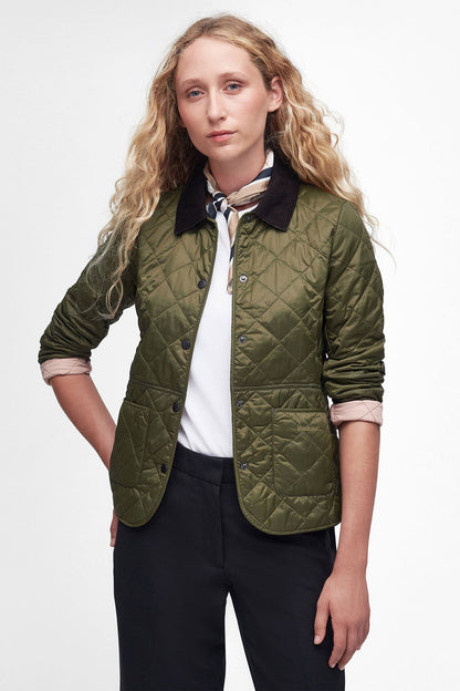 Deveron Quilted Jacket - OLIVE/PALE PINK