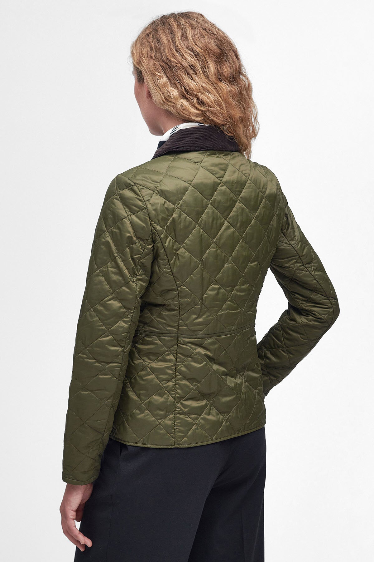 Deveron Quilted Jacket - OLIVE/PALE PINK