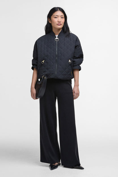 Emlyn Quilted Bomber Jacket - BLACK/ANCIENT