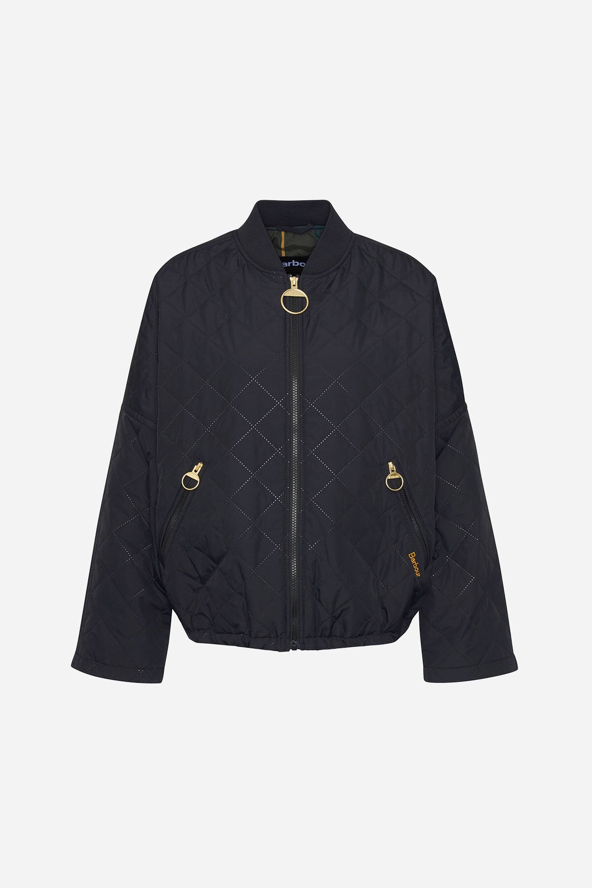 Emlyn Quilted Bomber Jacket - BLACK/ANCIENT