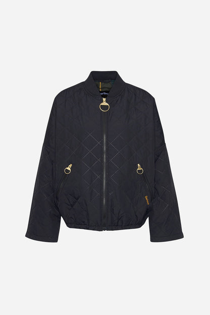 Emlyn Quilted Bomber Jacket - BLACK/ANCIENT