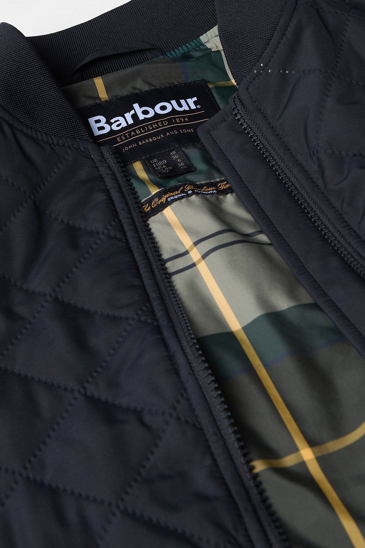 Emlyn Quilted Bomber Jacket - BLACK/ANCIENT