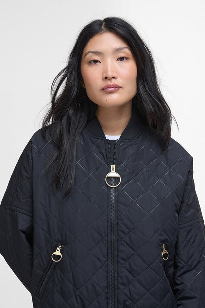 Emlyn Quilted Bomber Jacket - BLACK/ANCIENT