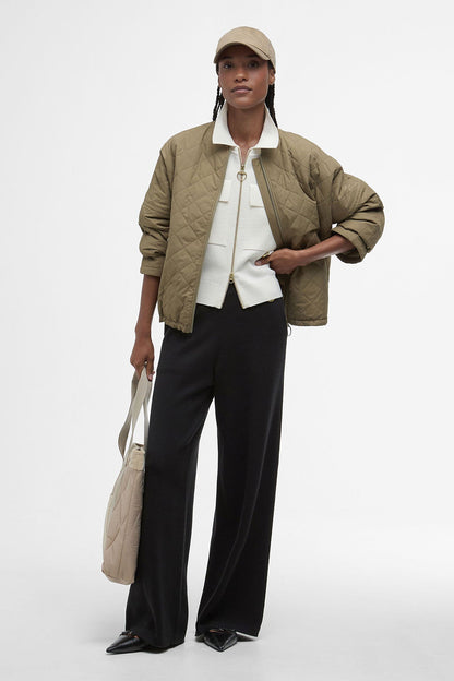 Emlyn Quilted Bomber Jacket - DUSKY GREEN/ANCIENT