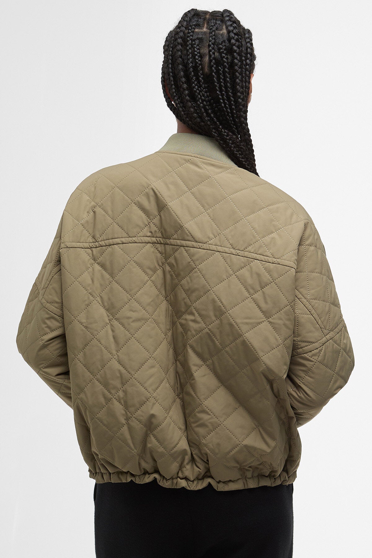Emlyn Quilted Bomber Jacket - DUSKY GREEN/ANCIENT