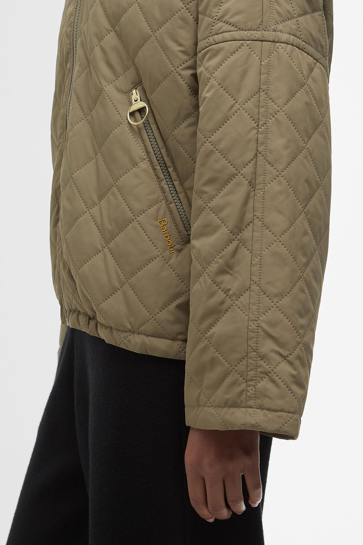 Emlyn Quilted Bomber Jacket - DUSKY GREEN/ANCIENT