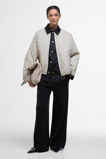 Emlyn Quilted Bomber Jacket - LIGHT SAND/ANCIENT