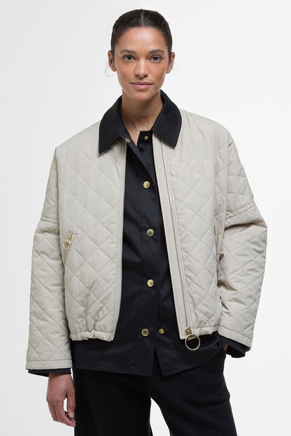 Emlyn Quilted Bomber Jacket - LIGHT SAND/ANCIENT