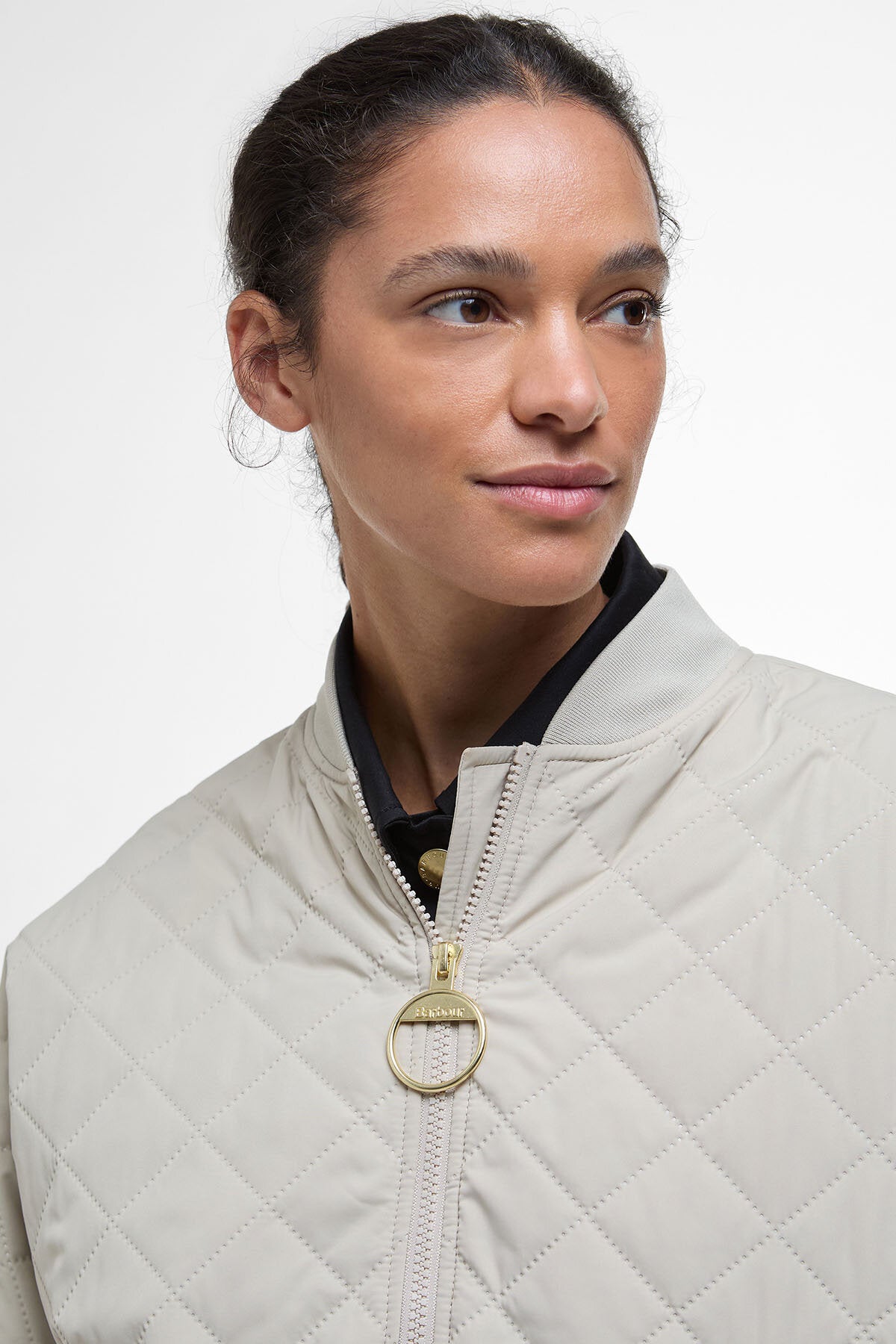 Emlyn Quilted Bomber Jacket - LIGHT SAND/ANCIENT