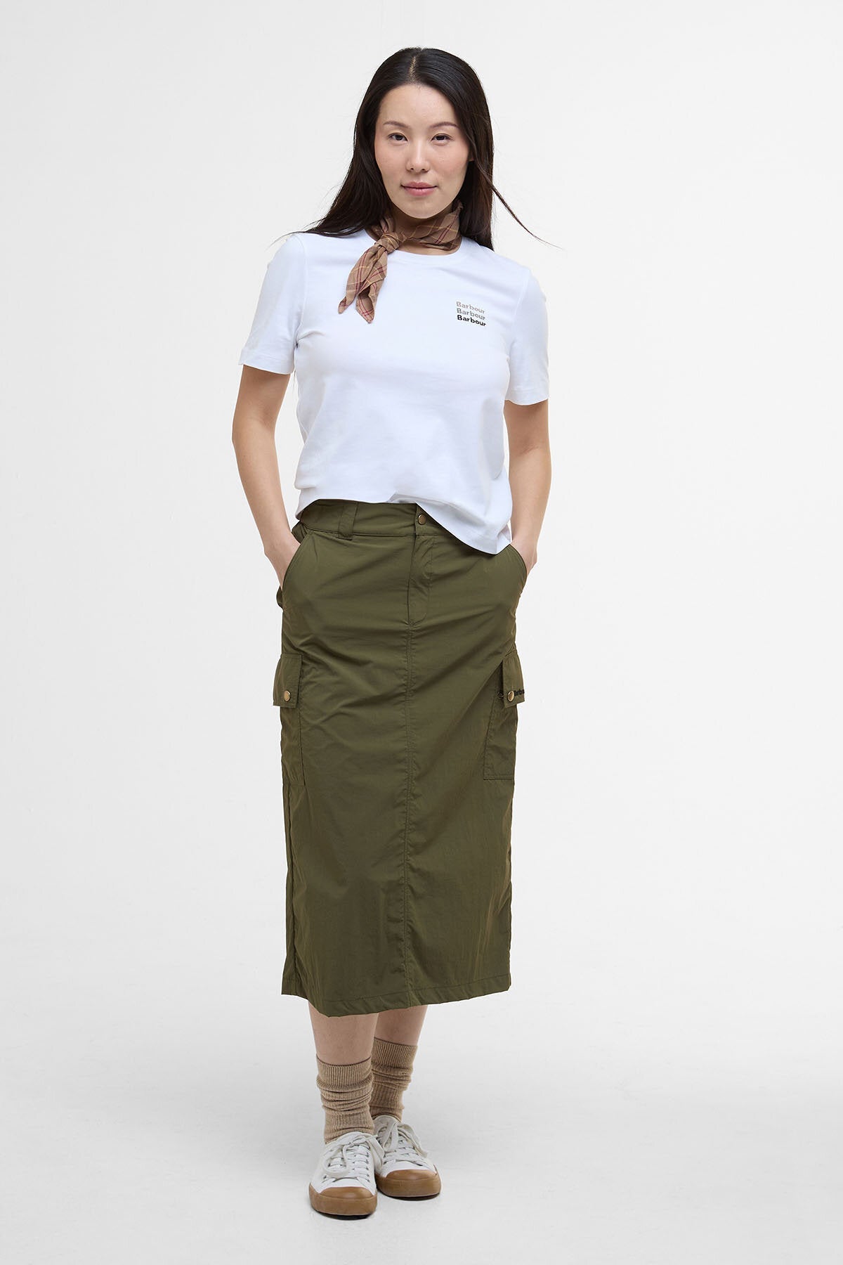 Penshaw Cargo Midi Skirt - FERN
