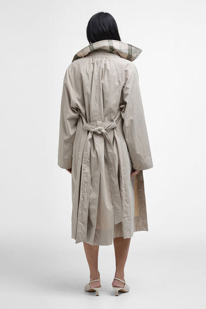 Garbo Showerproof Trench Coat - LIGHT SAND/ROSEMARY