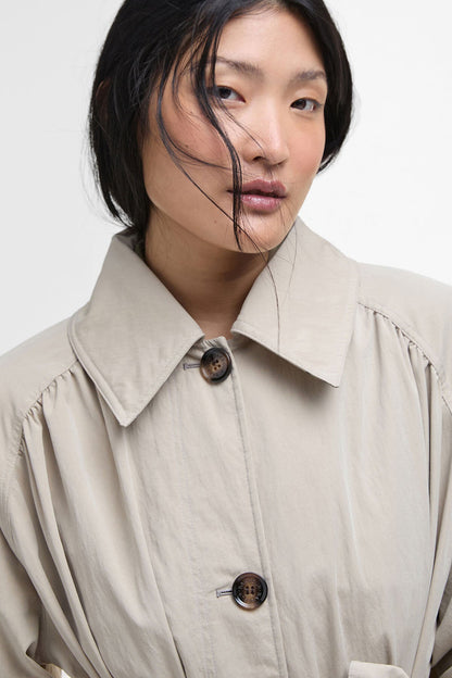 Garbo Showerproof Trench Coat - LIGHT SAND/ROSEMARY