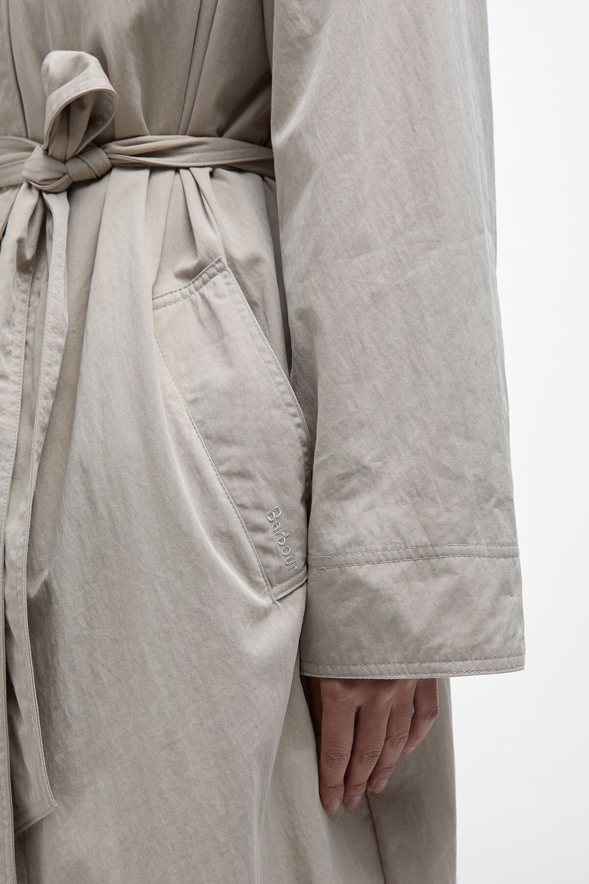 Garbo Showerproof Trench Coat - LIGHT SAND/ROSEMARY