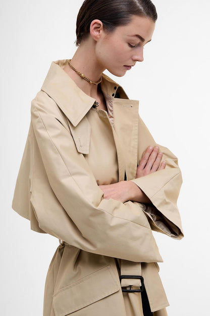 The Edit by Alexa Harley Showerproof Trench Coat - LT SAND