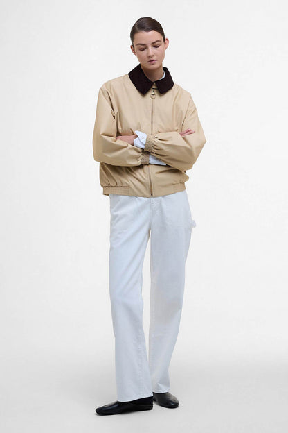 The Edit by Alexa Anna Showerproof Bomber Jacket - LT SAND/DRESS STEWAR