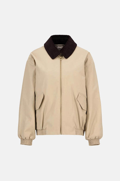 The Edit by Alexa Anna Showerproof Bomber Jacket - LT SAND/DRESS STEWAR