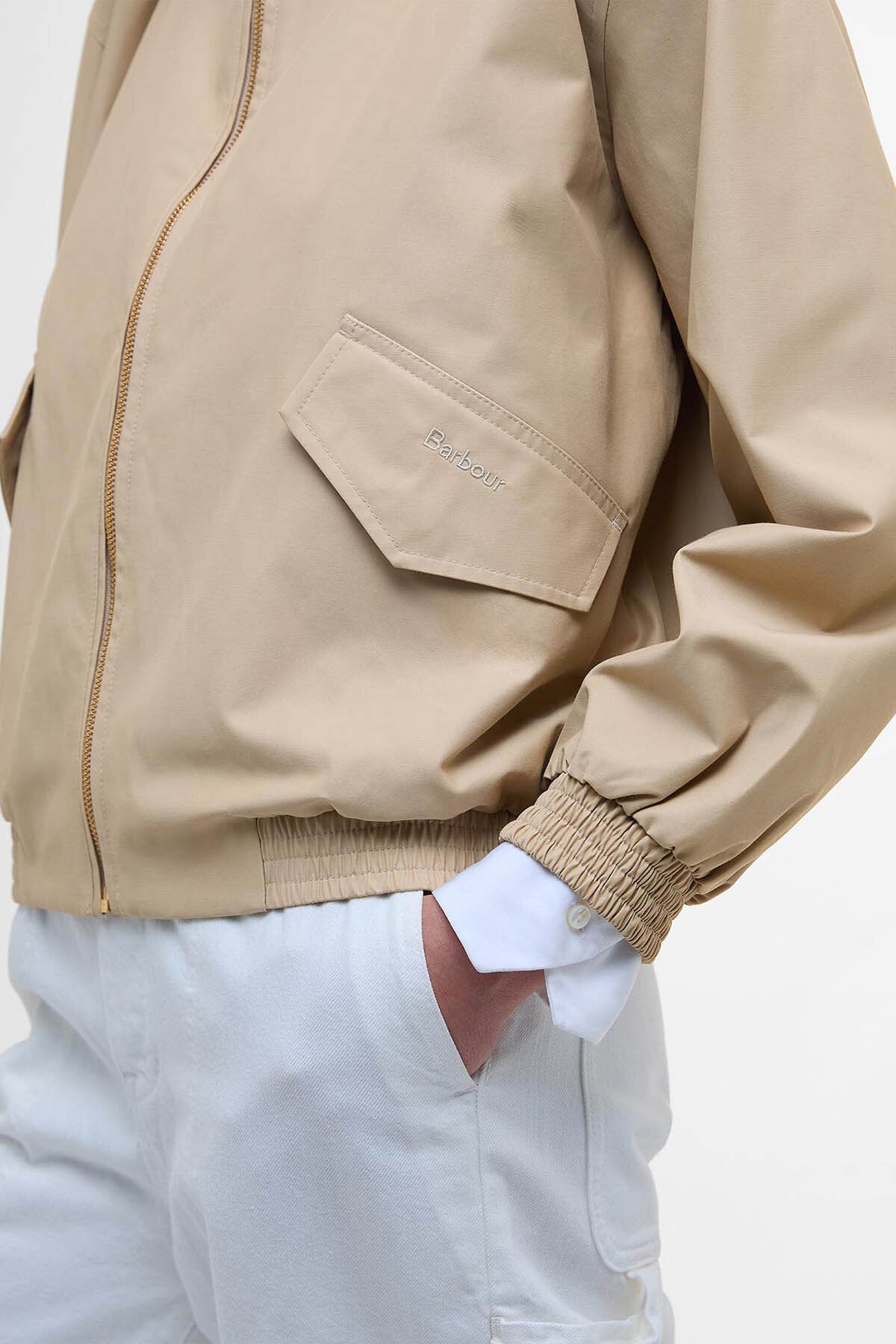 The Edit by Alexa Anna Showerproof Bomber Jacket - LT SAND/DRESS STEWAR