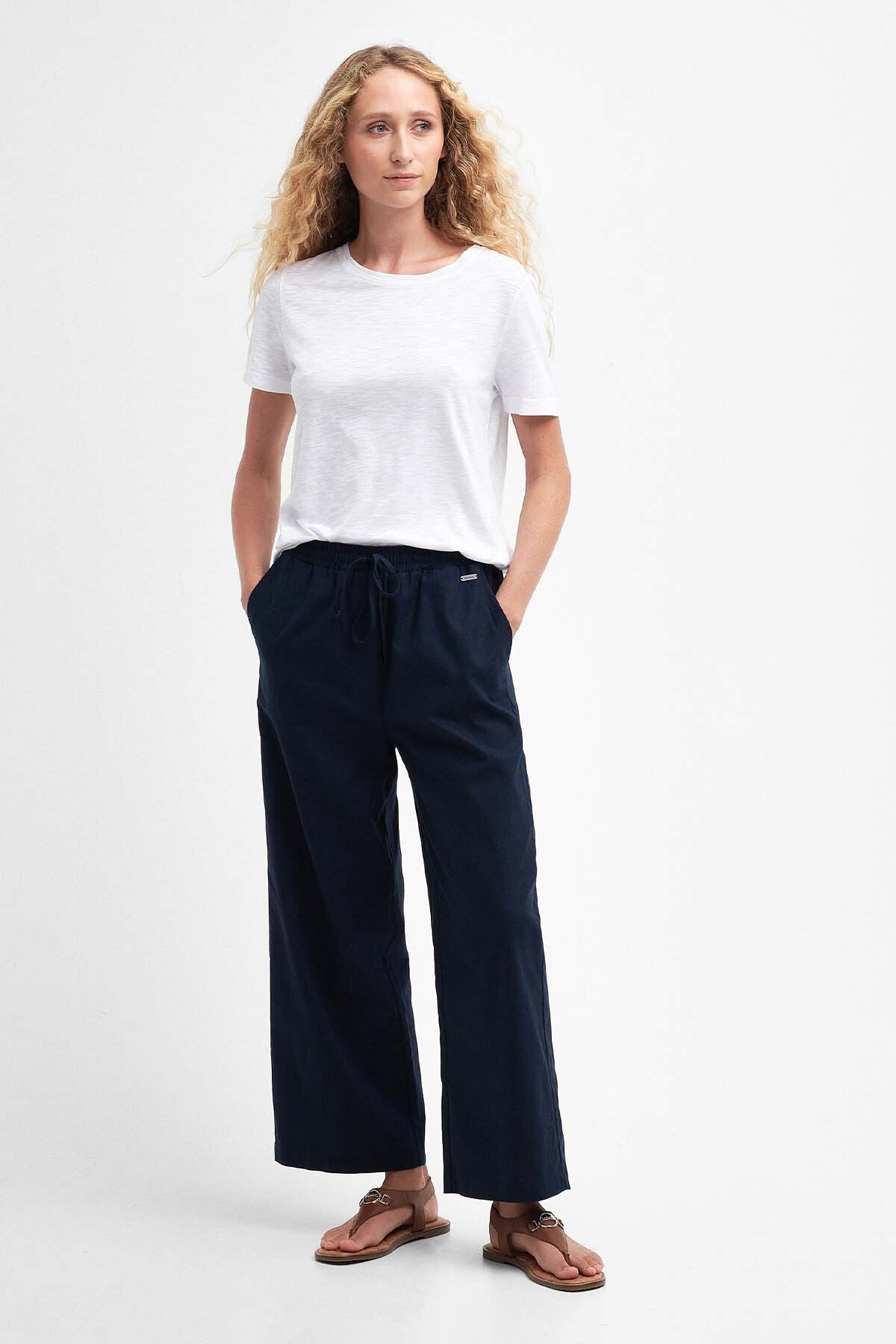Christie Cotton & Linen Trousers - NAVY