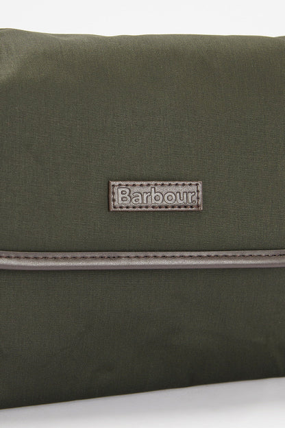 Wax Hanging Washbag - OLIVE