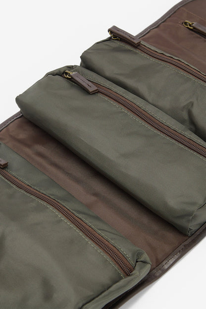 Wax Hanging Washbag - OLIVE