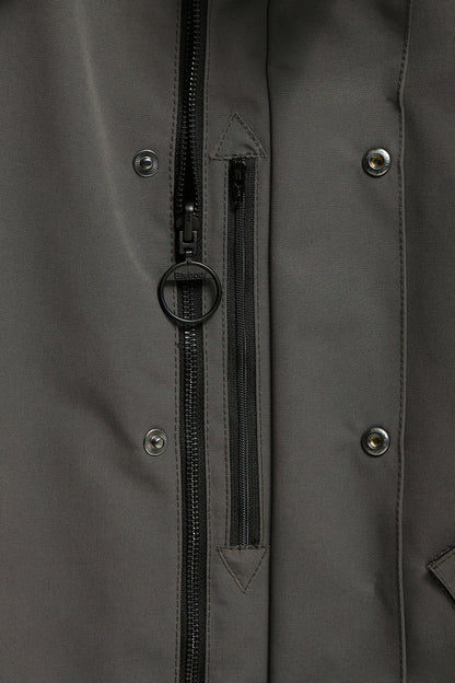 Oversized Reversible Transporter Jacket - ASPHALT GREY