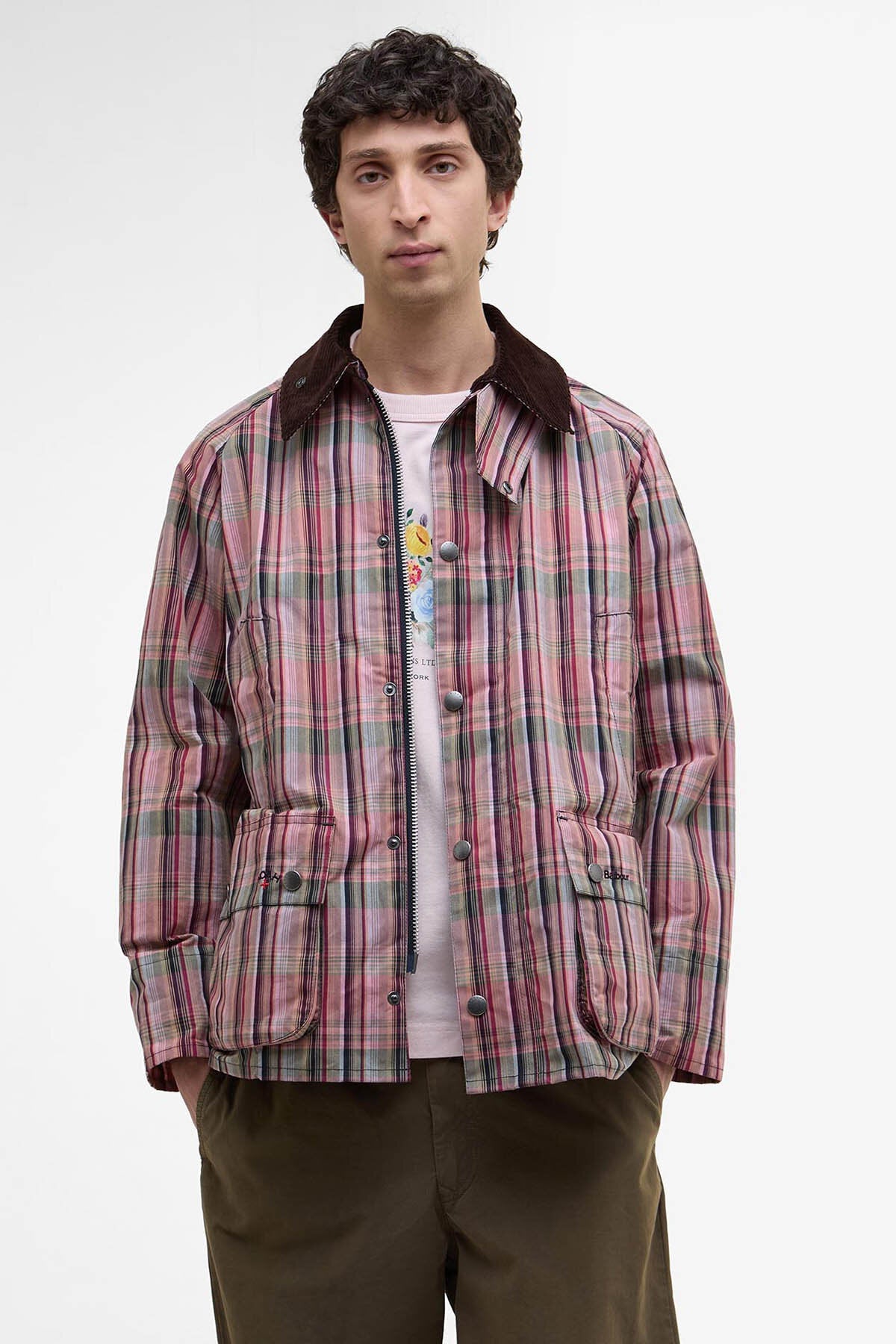 Madras Bedale Casual Jacket - NOAH MADRAS PINK