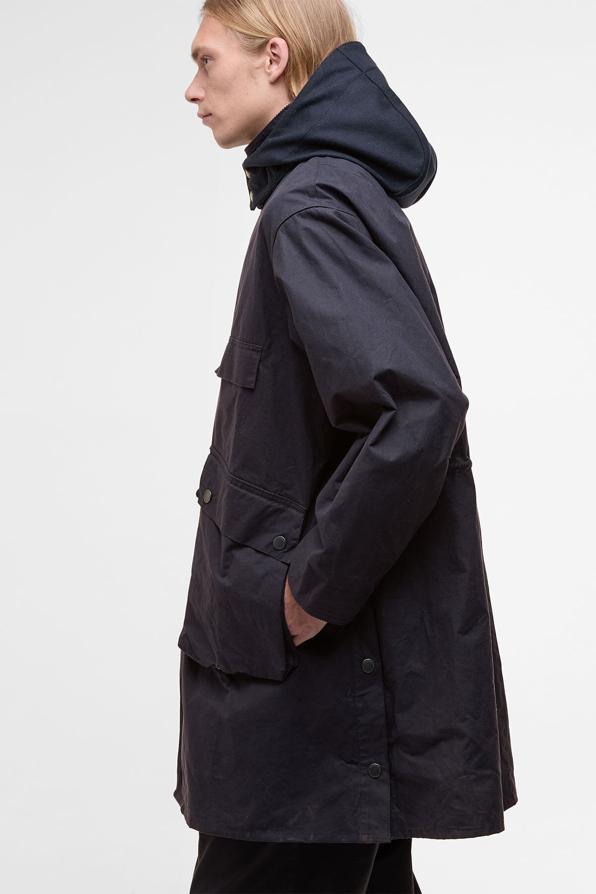 Sunshine Oversized Bedale Casual Field Coat - DARK INDIGO