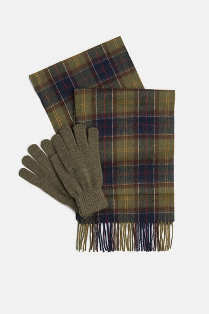 Tartan Scarf & Glove Gift Set - CLASSIC/OLIVE