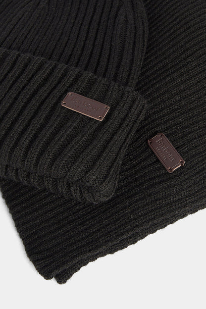 Crimdon Beanie & Scarf Gift Set - BLACK