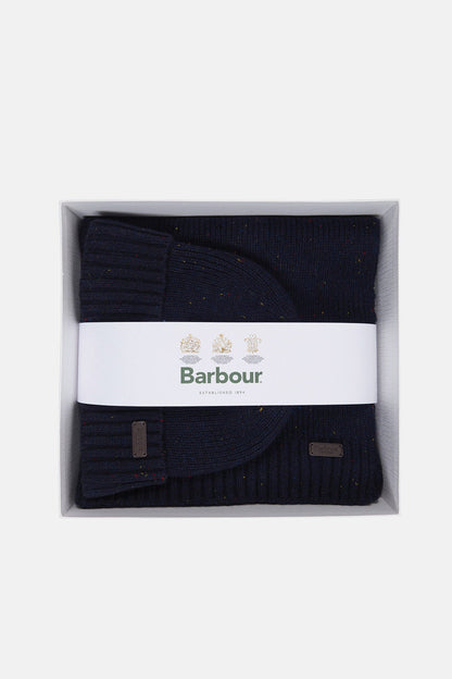 Carlton Fleck Beanie & Scarf Gift Set - NAVY