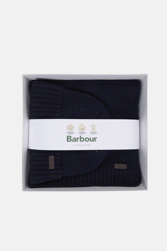Carlton Fleck Beanie & Scarf Gift Set - NAVY