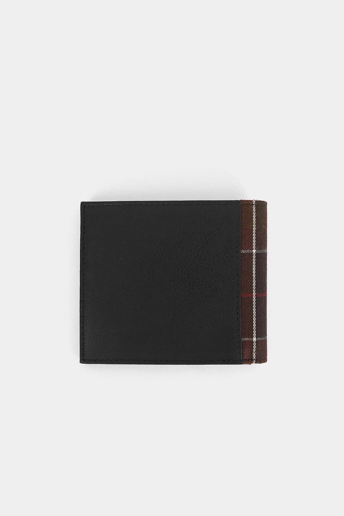 Leather/Tartan Wallet & Card Holder Gift Set - BLACK/CLASSIC TARTAN