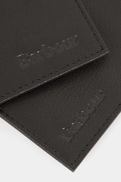 Leather/Tartan Wallet & Card Holder Gift Set - BLACK/CLASSIC TARTAN