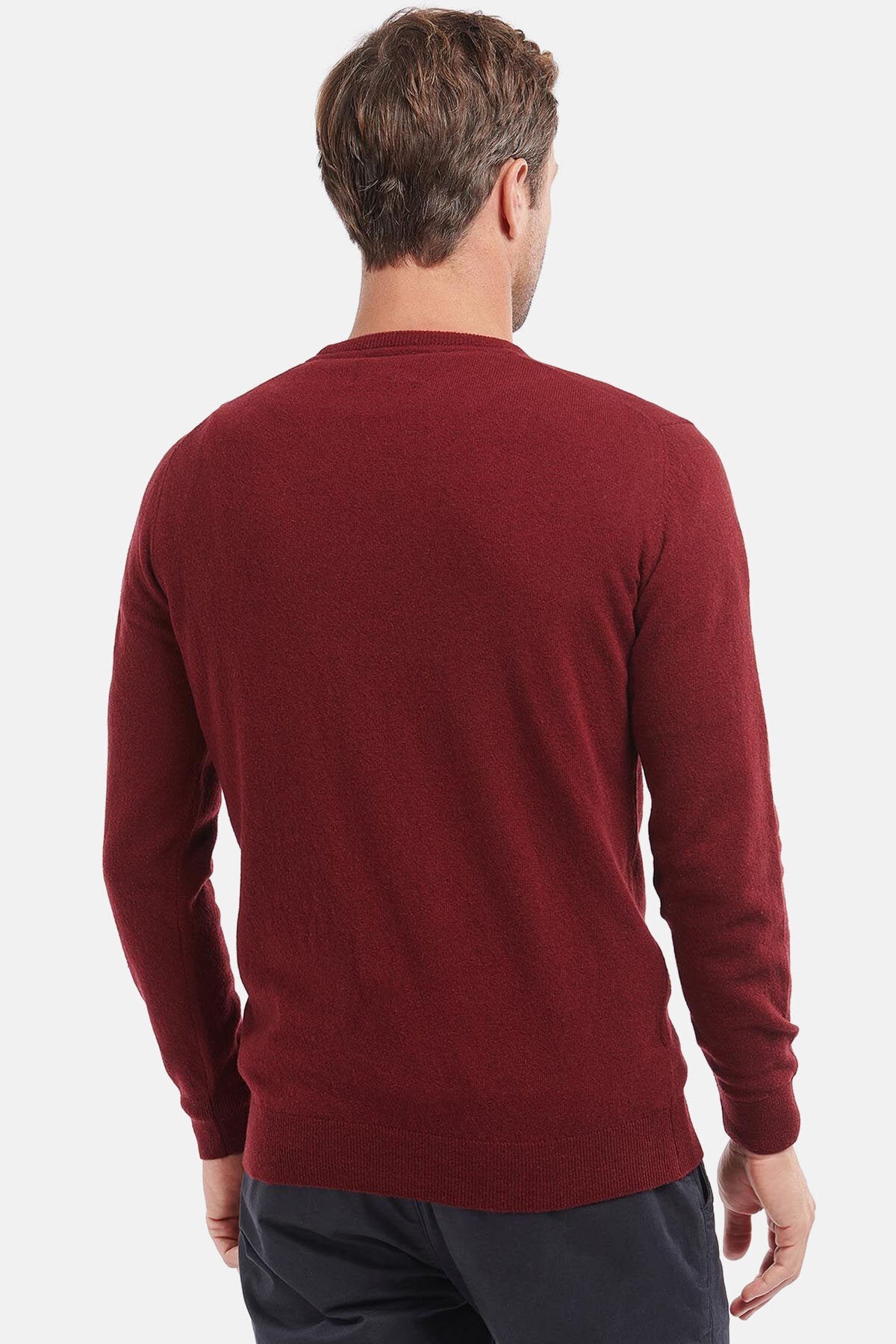 Crew Neck Wool Sweater - RUBY