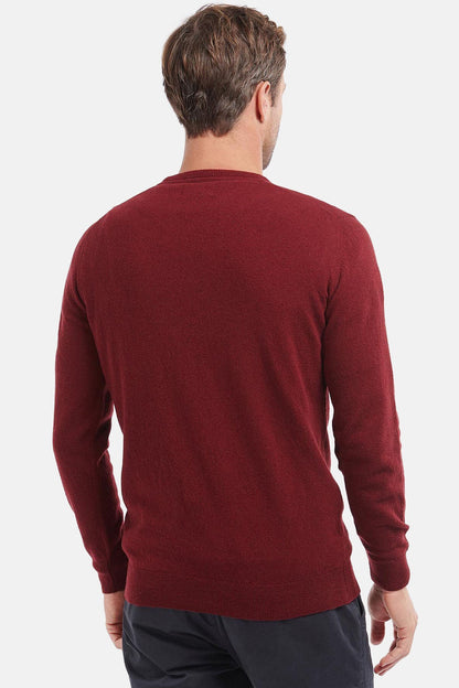 Crew Neck Wool Sweater - RUBY