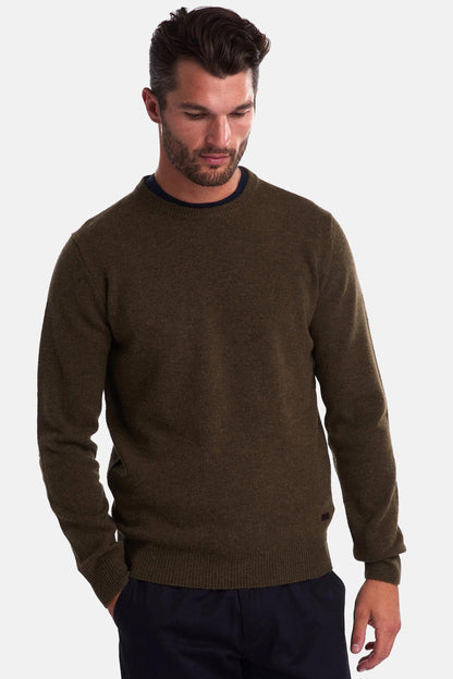 Crew Neck Wool Sweater - WILLOW GREEN